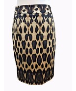 Calvin Klein Womens Pencil Skirt Brown Black Tan Abstract Pattern Career... - $338.51 MXN