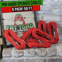 6 PACK -  Speaker Cables by FAT TOAD | 50FT DJ PA Professional Pro Audio... - £86.90 GBP