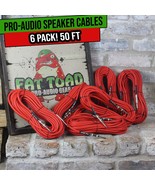 6 PACK -  Speaker Cables by FAT TOAD | 50FT DJ PA Professional Pro Audio... - €111,06 EUR