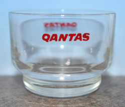 Quantas Airlines Australia Small Clear Glass Cup 5.0 cm 2&quot; Tall  Logo Vi... - £18.35 GBP