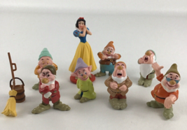 Disney Princess Snow White Seven Dwarfs Deluxe PVC Figures Topper Lot Vi... - $49.45
