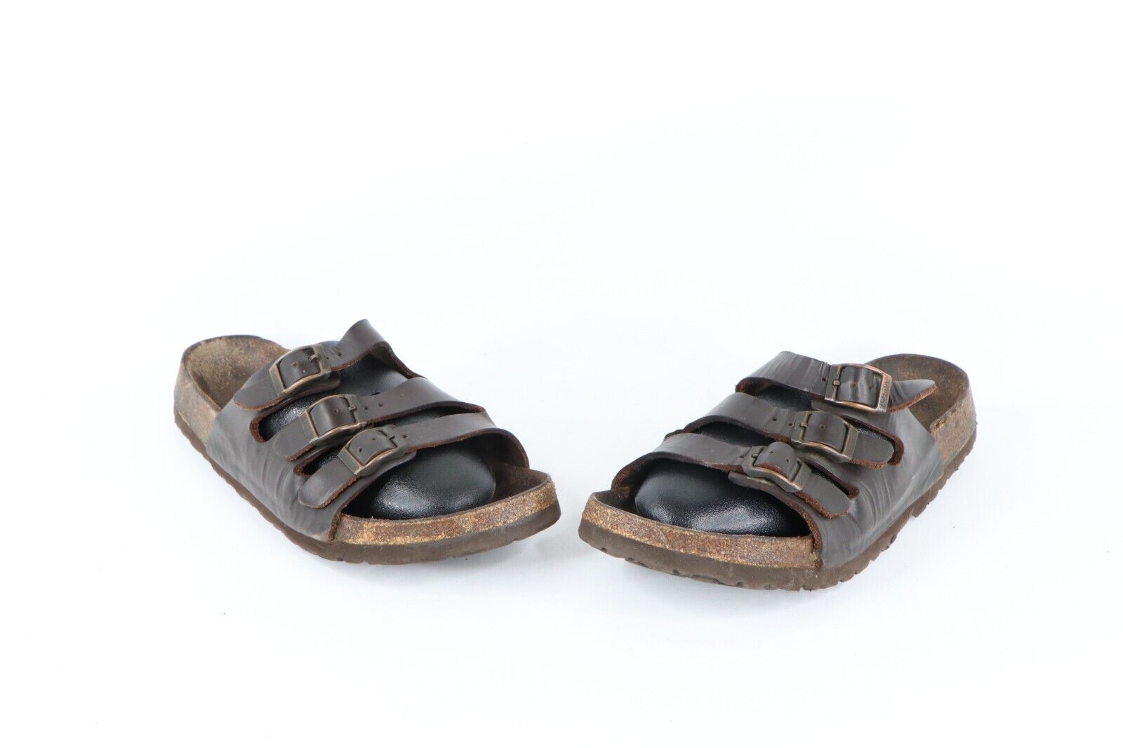 Vintage Birkenstock Womens Size 7 Distressed Leather Buckle Strap Sandal... - $34.60