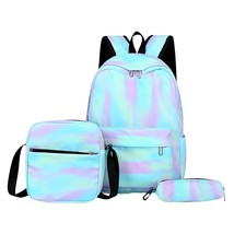 3pcs/Set Laptop Backpack Adjustable Strap Fashion Women Nylon Travel Backpack Cu - £23.99 GBP