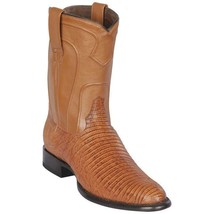 Los Altos Honey Handmade Genuine Teju Lizard Roper Round Toe Cowboy Boot - £251.62 GBP+