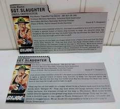 1986 G.I. Gi Joe Sergeant Sgt Slaughter 2 Pc Lot Red Backed Mail Away File Cards - £22.00 GBP