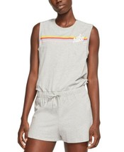 Nike Womens Cotton Striped Romper, X-Small, Grey Heather/Night Silver/White - £30.61 GBP