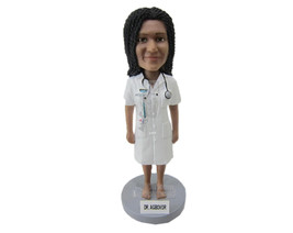 Custom Bobblehead Female Doctor With Stethoscope Around The Neck - Careers &amp; Pro - £69.99 GBP