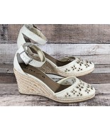UNISA Sz 8 1/2 Espadrille Wedge 3.25&quot; Heels Shoes Vented Floral Toe Ankl... - £25.06 GBP
