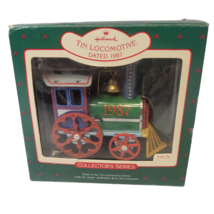 Vintage Hallmark Ornament 1987 Christmas Tin Locomotive #6 Train w/ original box - $12.86