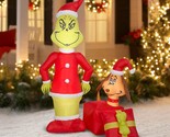 Airblown Inflatable Grinch  Max Christmas Present 5.5Ft  65th Anniversar... - $71.27