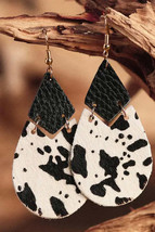 Cow Stripe Waterdrop Earrings - Chic Western Accessories - £5.33 GBP