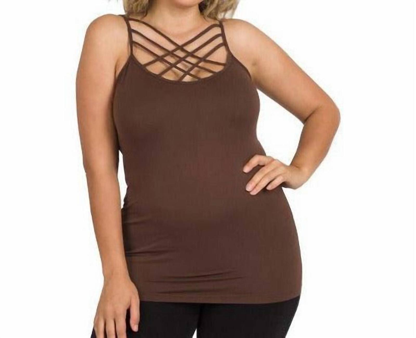 Zenana strappy criss cross cami top - plus size 2X/3X - $22.77