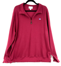 Southern Tide The Skipjack Men Sweater Sz XL Red 1/4 Zip Pullover Cotton Stretch - £14.96 GBP