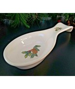 Gibson Pinecone Spoon Rest Christmas Holly Cooking Leaves Berry Dish Saf... - £6.91 GBP