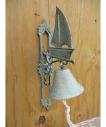 Large Dinner Bell Cast Iron Wall Mounted Nautical Decor Sail Boat Nautic... - $42.04 CAD