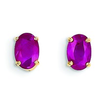 14K Gold Ruby July Stud Birthstone Earrings Jewelry 6mm x 4mm - £153.08 GBP