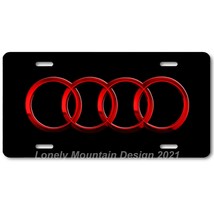 Audi Inspired Art Red Rings on Black FLAT Aluminum Novelty Car License Tag Plate - £14.38 GBP