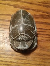 043 Vtg. Egyptian Scarab Hand Carved SoapStone Paperweight Detailed Hieroglyphic - £20.50 GBP