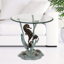 SPI Home Seahorse End Table 21.0&quot; x 22.0&quot; x 22.0&quot; 19.5 lbs. Aluminum - £267.01 GBP