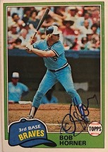 Bob Horner Signed Autographed 1981 Topps Baseball Card - Atlanta Braves - £11.76 GBP