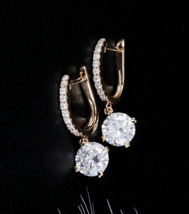 4Ct Round Simulated Diamond Drop Dangle Women Earrings 14K Yellow Gold Plated - £77.60 GBP