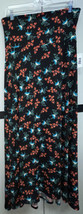 NEW 2.0 LuLaRoe Medium Black Pink Green &amp; Blue Jays Birds Slinky Maxi Skirt - £34.27 GBP
