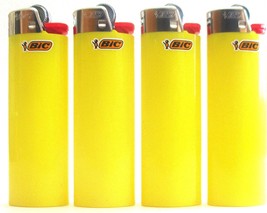 BIC Sunshine Yellow Full Size Lighters New Lot of 4 - £17.04 GBP