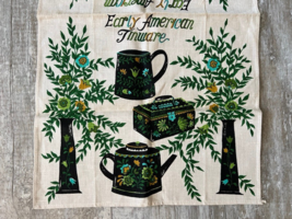 Vintage Early American Tinware Kitchen Linen Dish Tea Towel Unused - £7.57 GBP