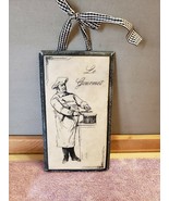 Resin Tile Wall Art Plaque French Chef Black White Le Gourmet  - £23.67 GBP