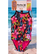 Hurley Girls UPF 50+ One Piece Quick Dry Swimsuit Youth Size 4 Pink Floral - £12.01 GBP