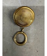 Vintage Antique Pocket Watch Fob Brass Pin Retractable Key Chain Goldton... - $632.87 MXN
