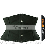 Cincher Shaper Mini Waspie Full Steel Boned Waistbust Sexy Black Cotton ... - $842.09 MXN