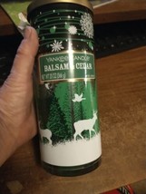 Yankee Candle Balsam &amp; Cedar Pillar Candle 20 Oz. Wildlife Jar  USED - £3.96 GBP