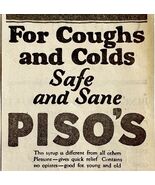 1922 Piso&#39;s Cough Cold Remedy Medicine Advertisement Medical Ephemera - $366.69 MXN