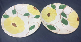 2 Blue Ridge Southern Potteries Ridge daisy yellow flowers dessert plates - $6.20