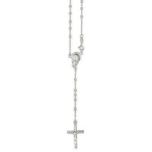 NEW REAL Sterling Silver Polished Rosary Necklace - $100.92