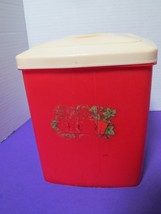 Vintage 1970s Red Plas Tex Corp Plastic 4 Pc Canister Set Size A - $19.79