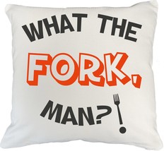 Make Your Mark Design What The Fork, Man? Funny White Pillow Cover for Dad, Brot - £19.73 GBP+
