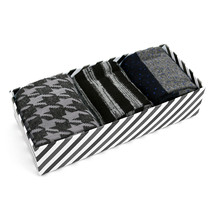 Fancy Multi Colored Socks Matching Black Striped Gift Box (3 Pairs in Box) - £8.55 GBP