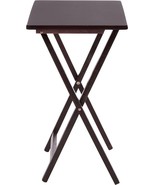Indoor Folding Tray Table Set of 2, Walnut, Solid Rubberwood, 19&quot; X 14.5... - $776.98 MXN