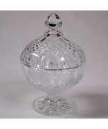 VINTAGE 1980s LONGCHAMP CLEAR CRISTAL DARQUES COVERED CANDY DISH BEAUTIF... - $14.49