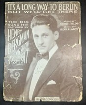 It&#39;s A Long Way to Berlin But We&#39;ll Get There Vintage Sheet Music 1917 W... - £4.70 GBP