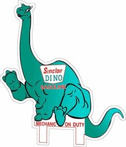 Sinclair Dino Mechanic Duty Plasma Cut Advertising Metal Sign 28&quot; by 24&quot; - £76.11 GBP