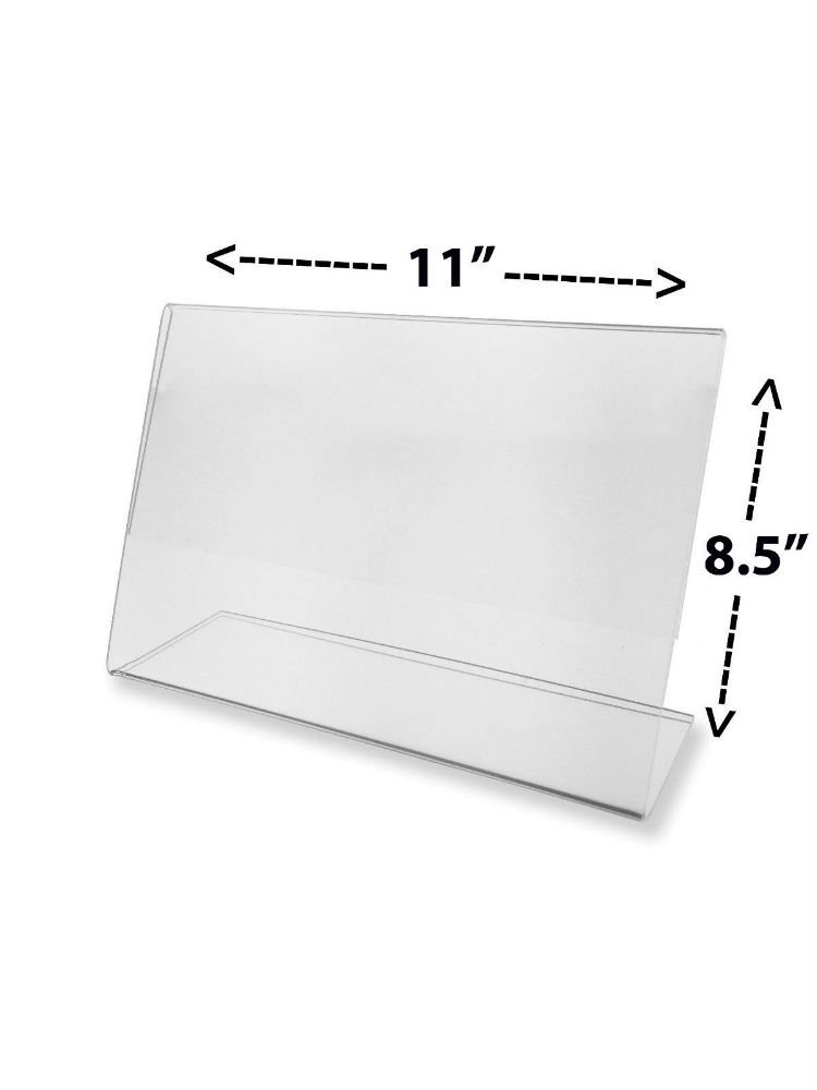 Primary image for 11"w x 8.5"h Acrylic slantback sign Literature brochure holder display Table Top