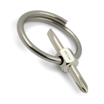 Keychain Screwdriver Tiny Bit with Phillips/Flat Head - Small Pocket EDC Tool #1 - £7.48 GBP