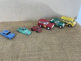 Vintage 60s/70s Tootsie Toy Lot of 6 Fire Chief Jeepster Bus Car Truck - $28.71