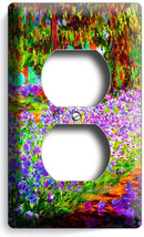 Colorful Garden Claude Monet Painting Outlet Wall Plate Art Studio Room Hd Decor - £9.64 GBP