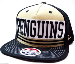 Pittsburgh Penguins Zephyr NHL Team Logo Headline Snapback Hockey Cap Hat - £16.39 GBP