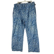 No Boundaries Women&#39;s Blue Wave Pattern Elastic Drawstring Waist Pants Size L - £11.00 GBP