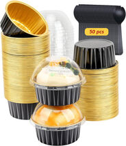 Aluminum Foil Baking Cups with Lids, Royal Blue 100pcs 5oz Creme Brulee ... - $45.73